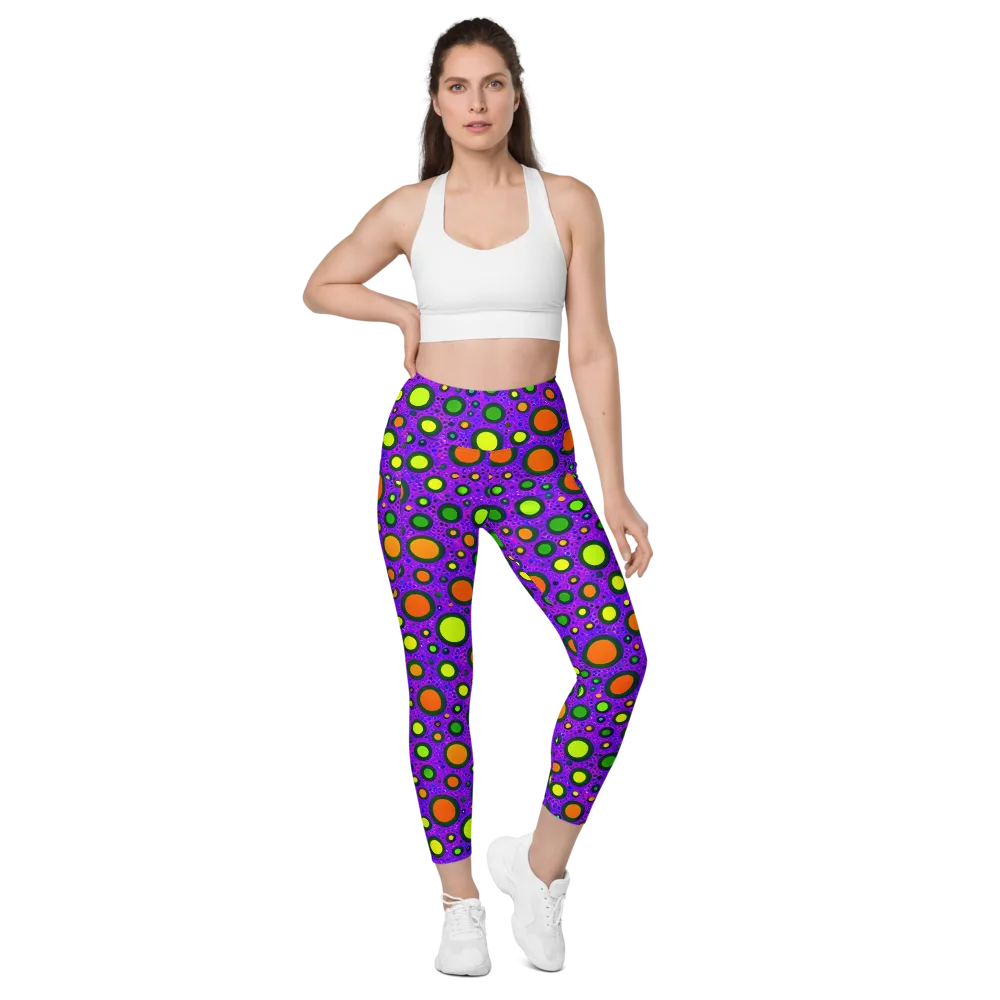 Luminous Bubbles on Leggings with Pockets — Front