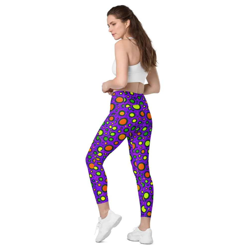 Luminous Bubbles on Leggings with Pockets — Left Back