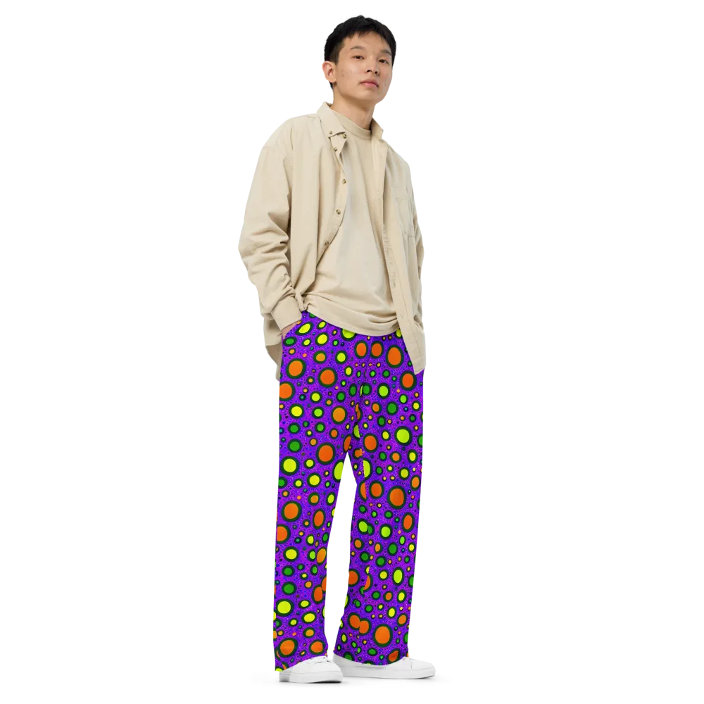Luminous Bubbles on Wide-Leg Pants — Right Front