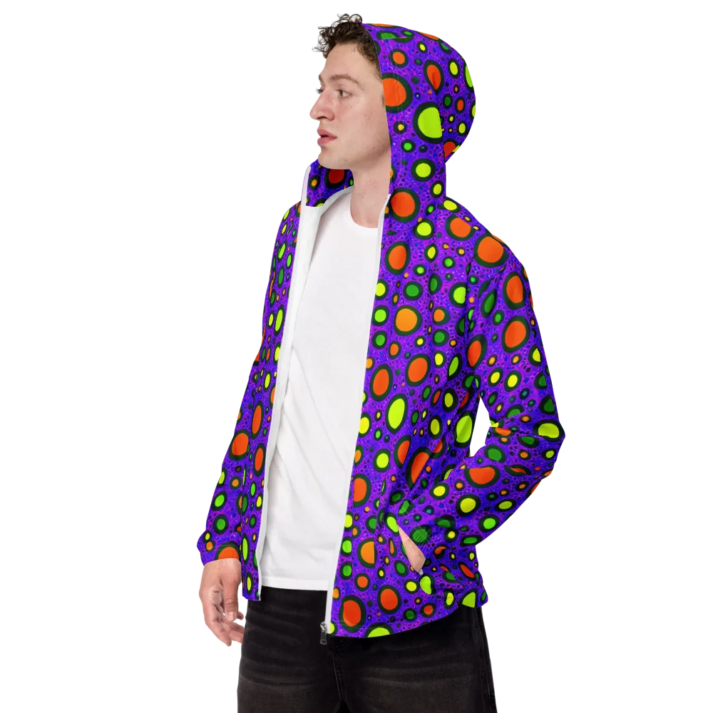 Luminous Bubbles on Men's Windbreaker — Left Front