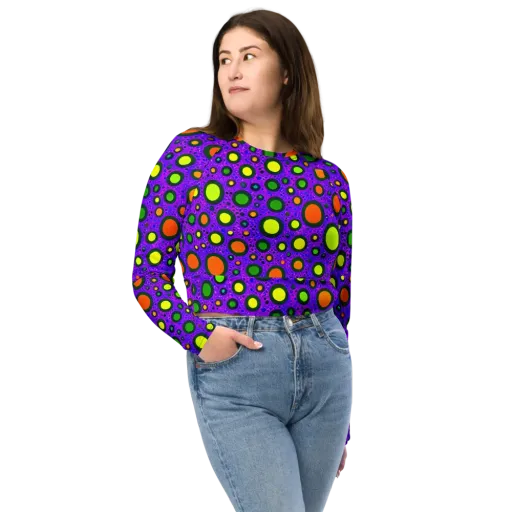 Luminous Bubbles on a Long Sleeve Crop Top