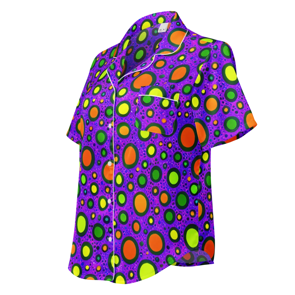 Luminous Bubbles on Women's Short Sleeve Pajama Top — Left Front