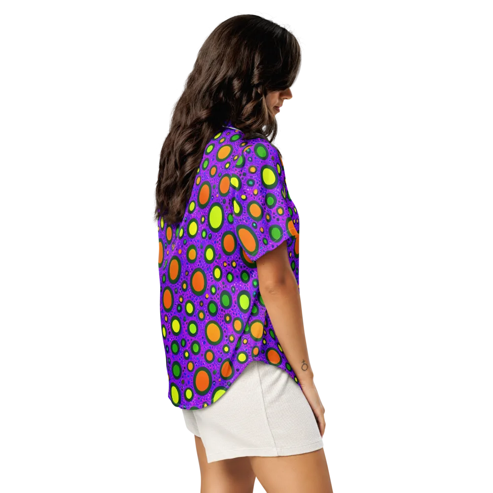 Luminous Bubbles on Women's Short Sleeve Pajama Top — Right Back