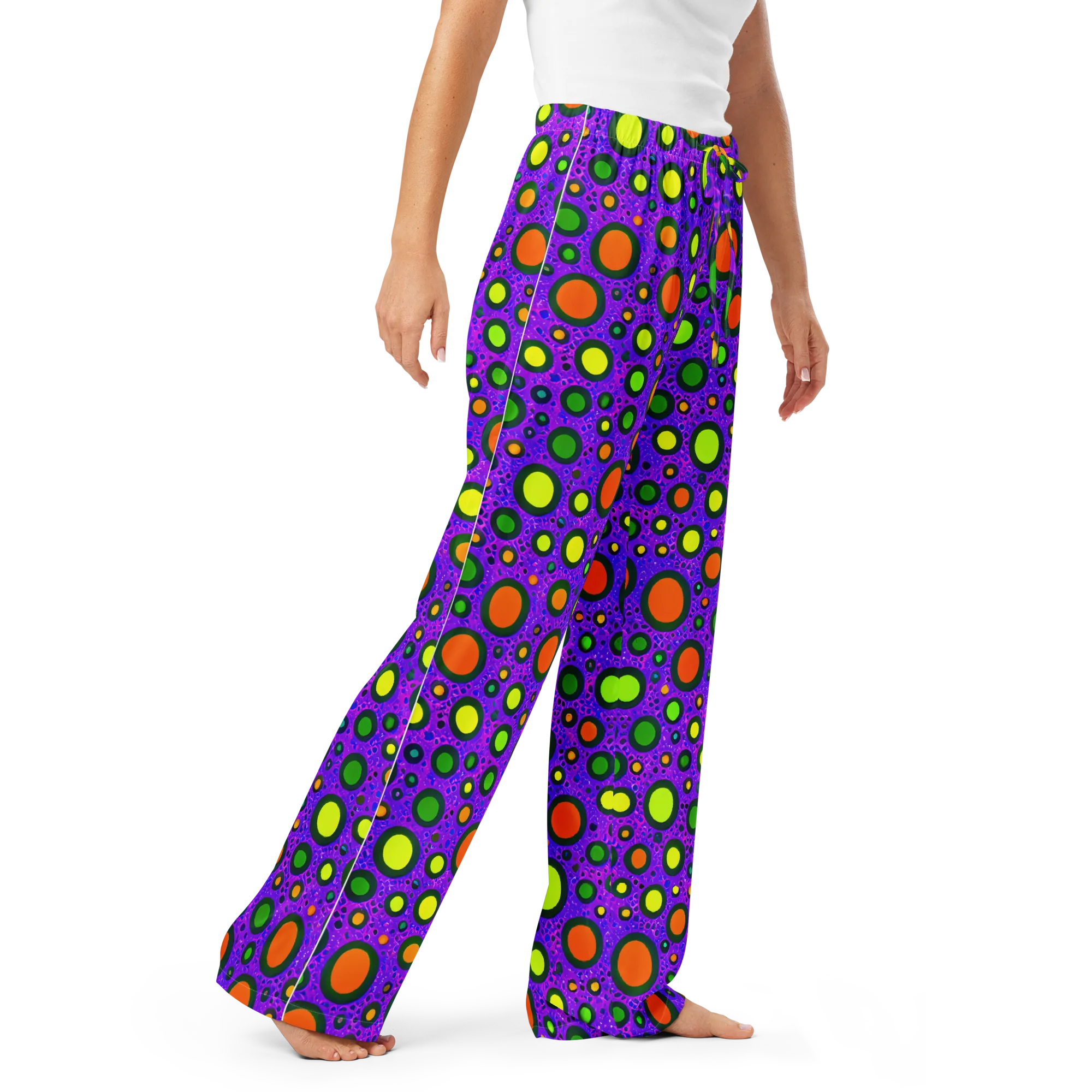 Luminous Bubbles on Women's Pajama Pants — Right Front
