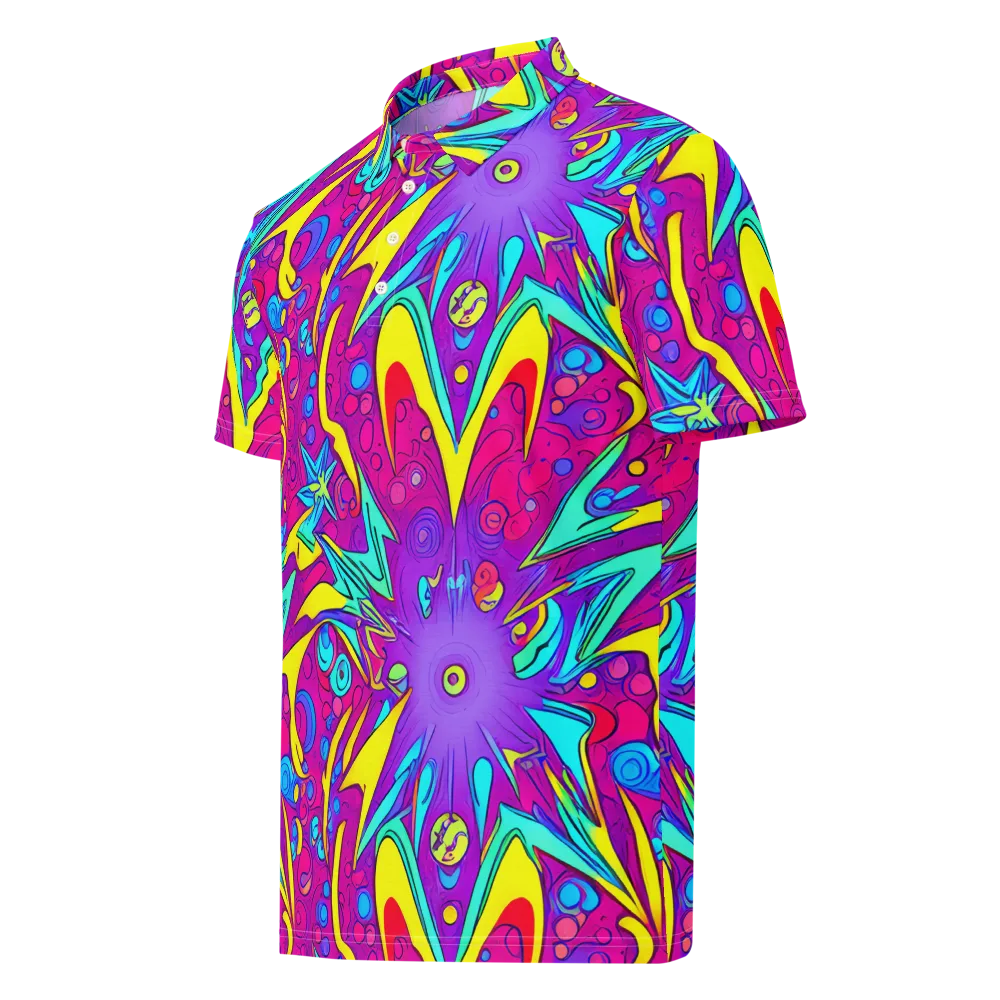 Nebula Radiance on Men's Slim Fit Polo Shirt — Left Front
