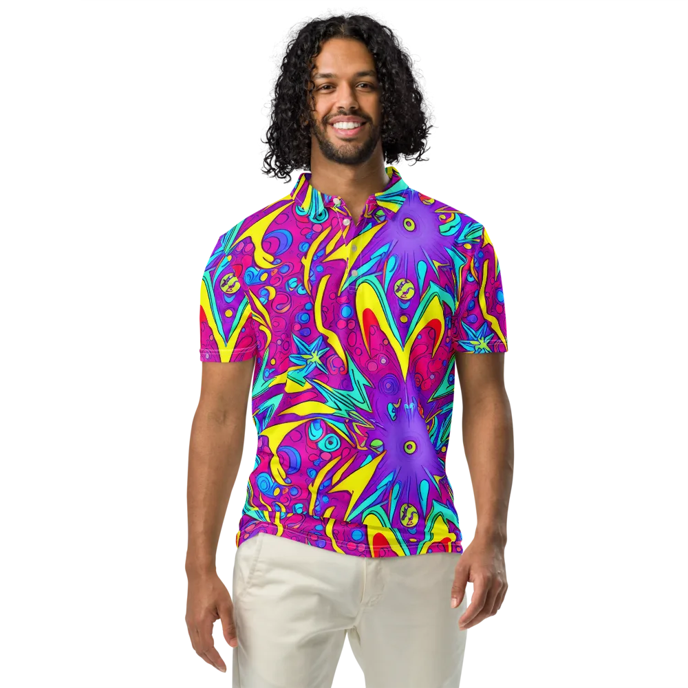 Nebula Radiance on Men's Slim Fit Polo Shirt — Front