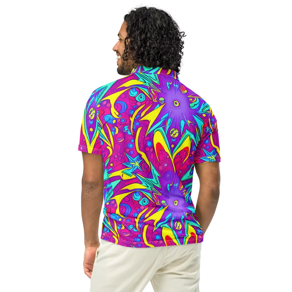 Nebula Radiance on Men's Slim Fit Polo Shirt — Back
