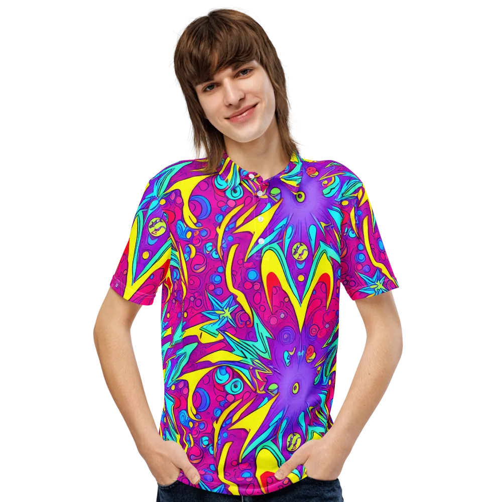 Nebula Radiance on Men's Slim Fit Polo Shirt — Front