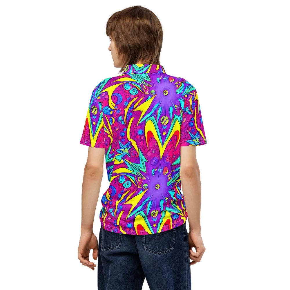 Nebula Radiance on Men's Slim Fit Polo Shirt — Back