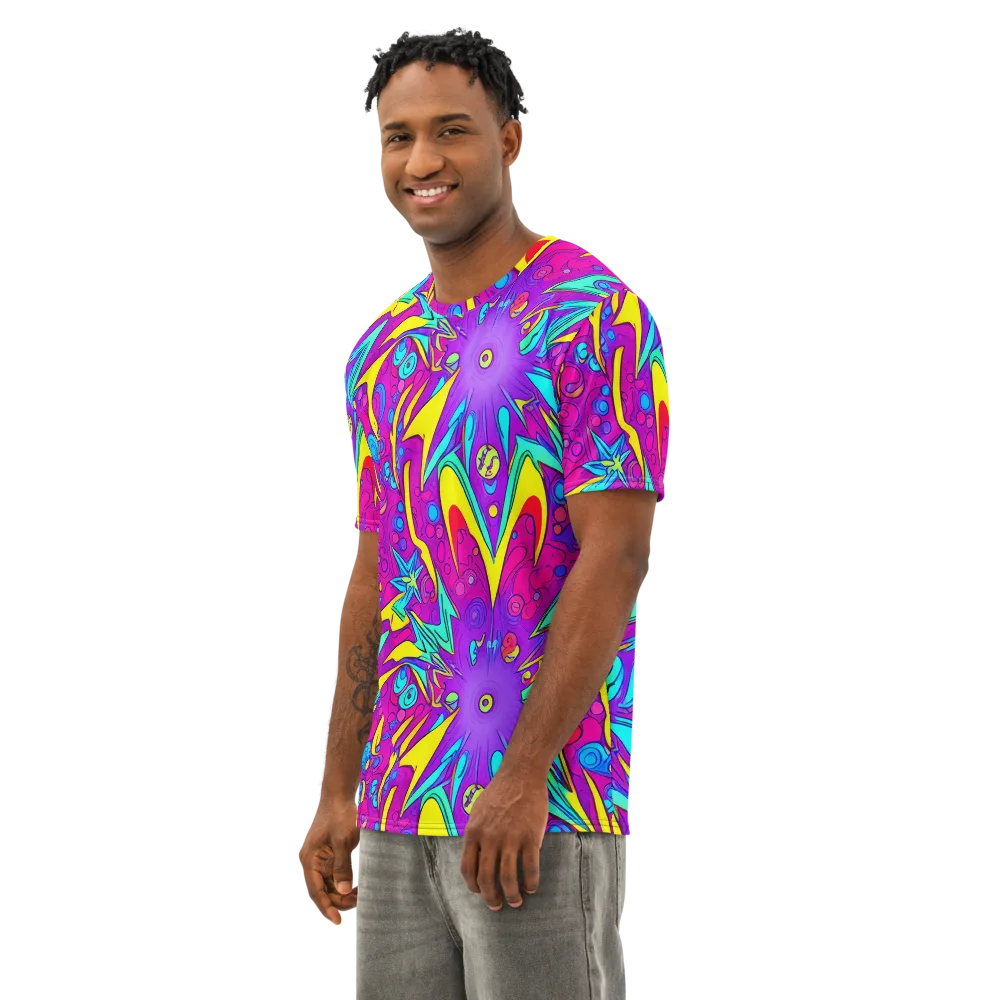 Nebula Radiance on Men's Cotton Crew Neck T-Shirt — Left Front