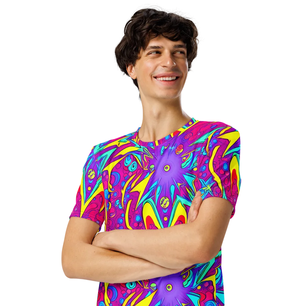 Nebula Radiance on Men's Crew Neck T-Shirt — Left Front