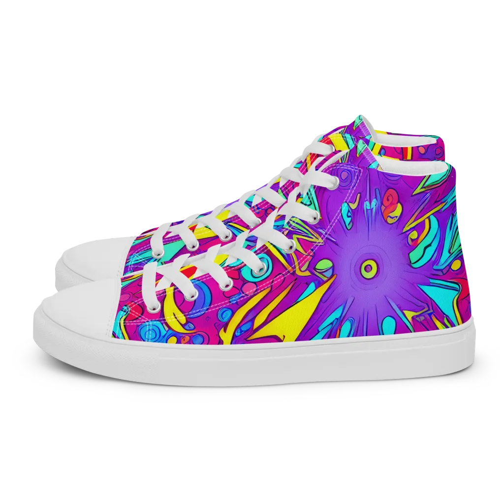 Nebula Radiance on Men's High Top Canvas Shoes — Left