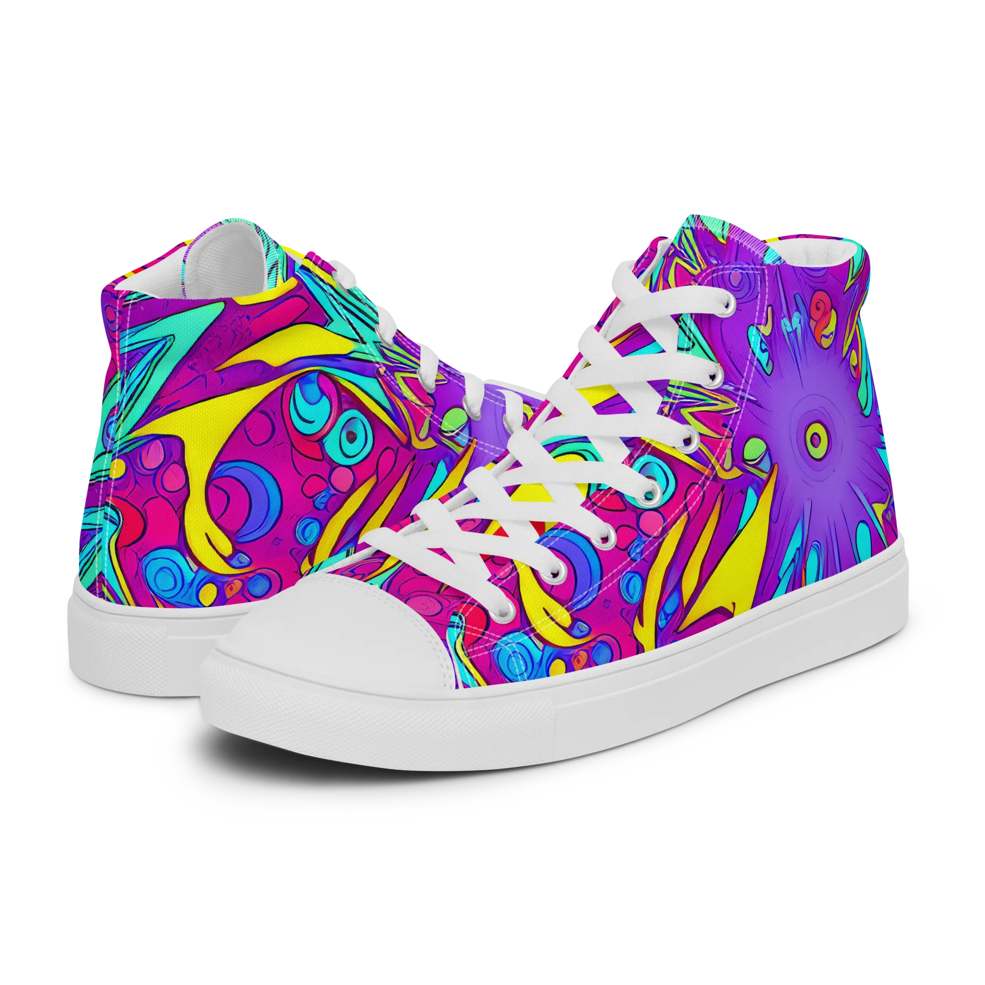 Nebula Radiance on Men's High Top Canvas Shoes — Left
