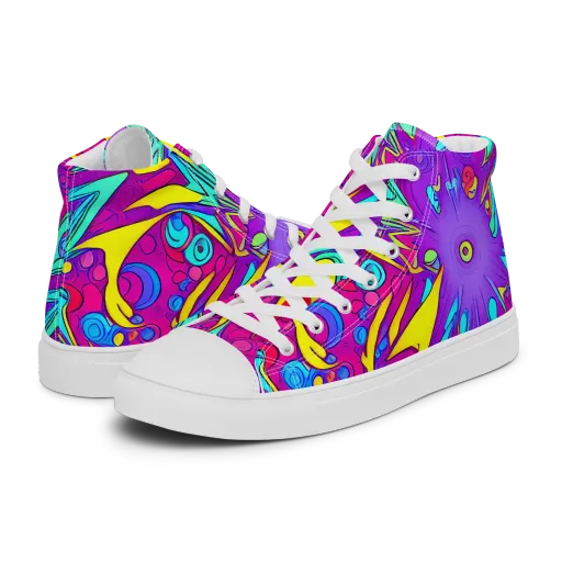 Nebula Radiance on a Men's High Top Canvas Shoes