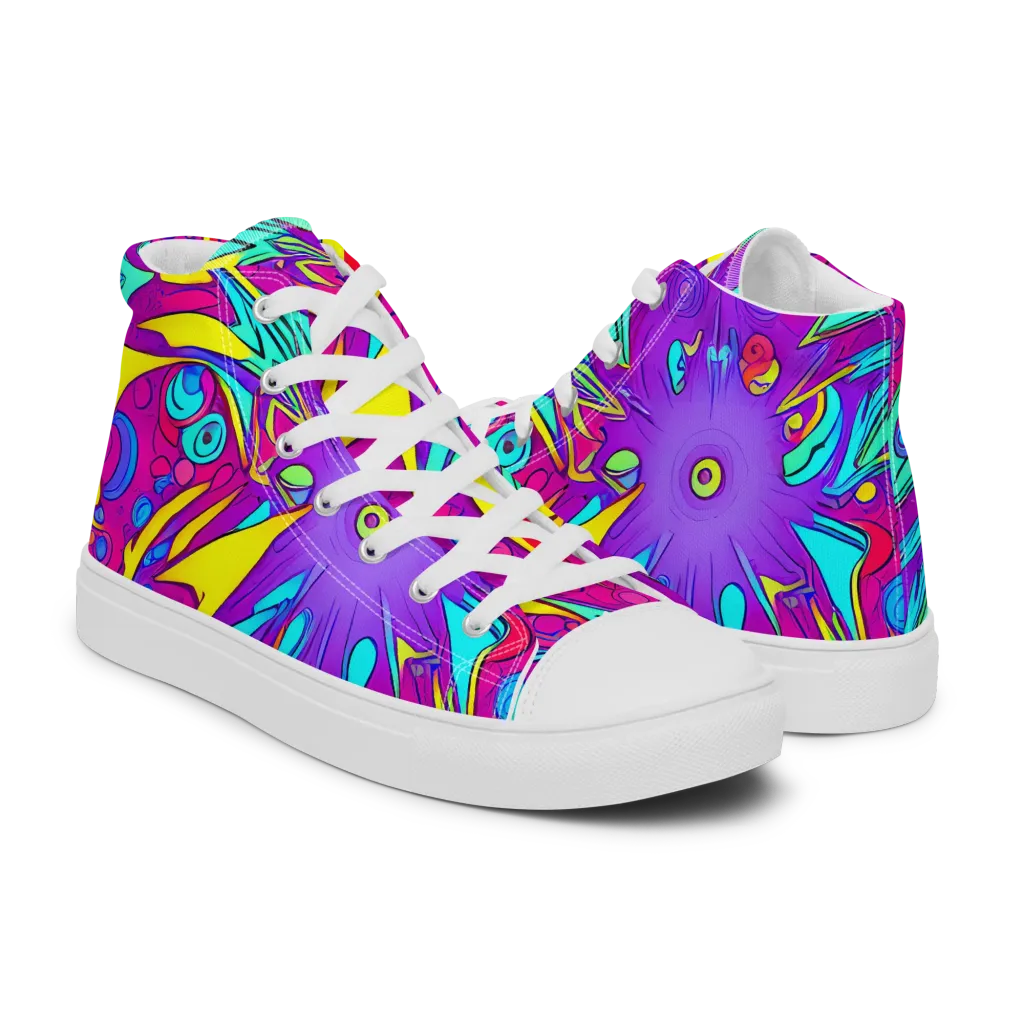 Nebula Radiance on Men's High Top Canvas Shoes — Right