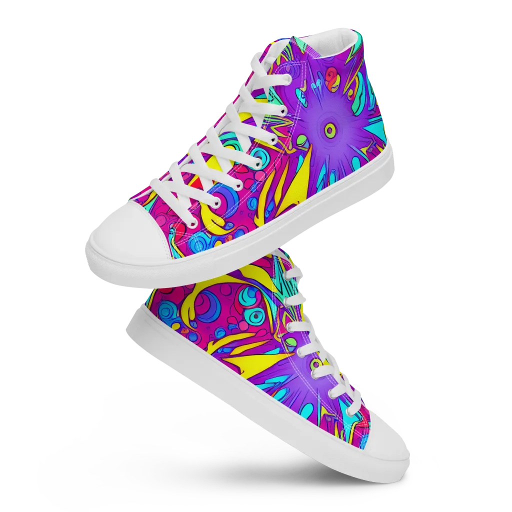 Nebula Radiance on Men's High Top Canvas Shoes — Front