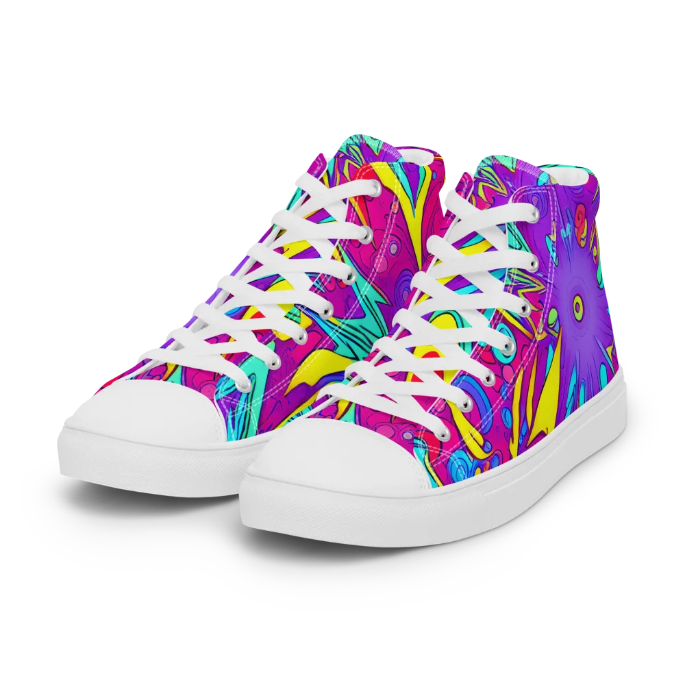 Nebula Radiance on Women's High Top Canvas Shoes — Left Front