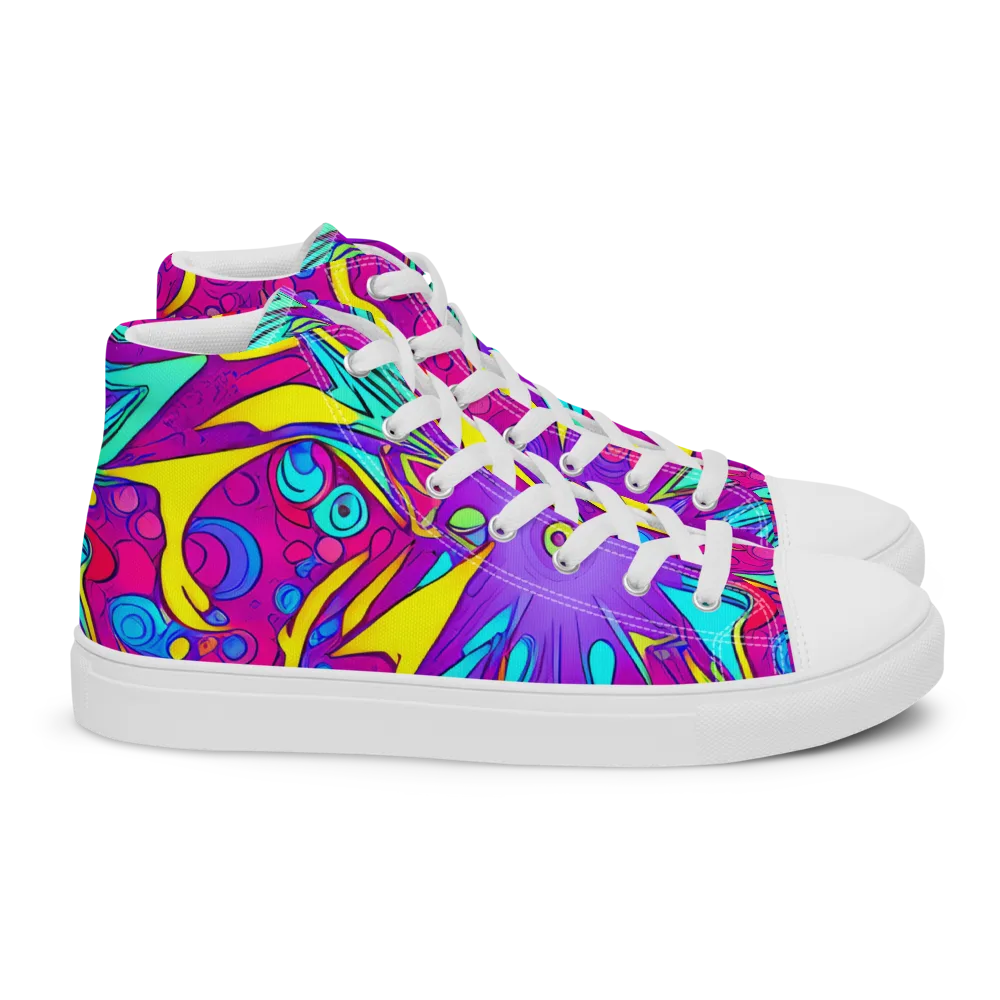 Nebula Radiance on Women's High Top Canvas Shoes — Right