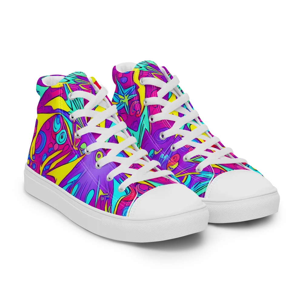 Nebula Radiance on Women's High Top Canvas Shoes — Right Front