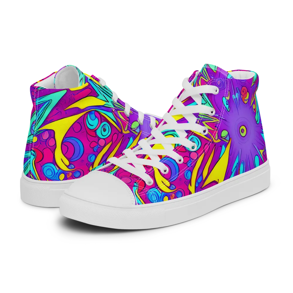 Nebula Radiance on Women's High Top Canvas Shoes — Left