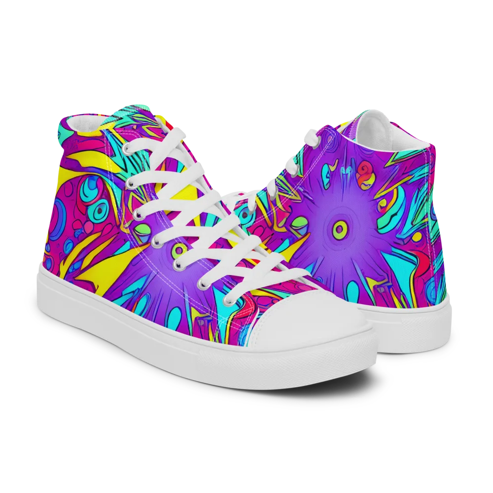 Nebula Radiance on Women's High Top Canvas Shoes — Right
