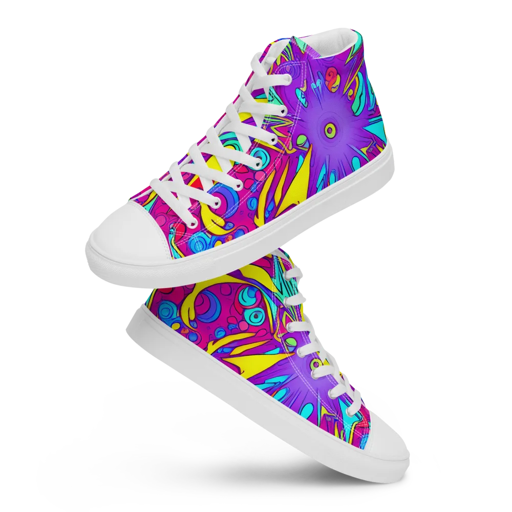 Nebula Radiance on Women's High Top Canvas Shoes — Front