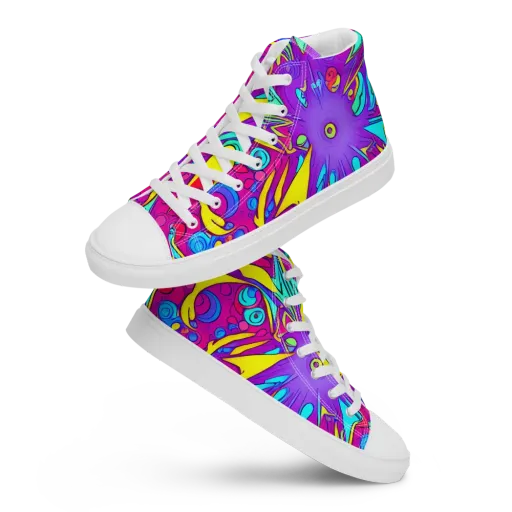 Nebula Radiance on a Women's High Top Canvas Shoes