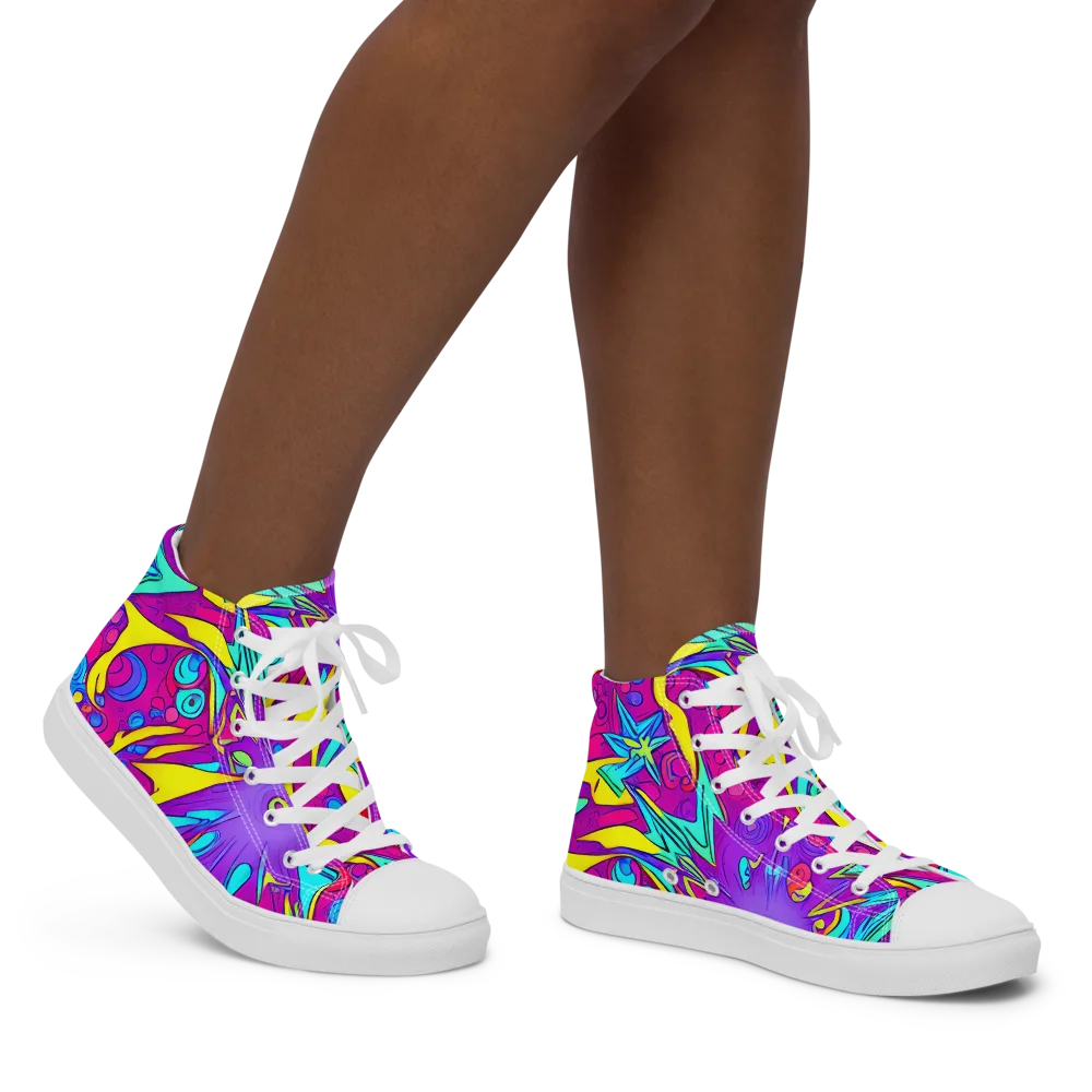 Nebula Radiance on Women's High Top Canvas Shoes — Right