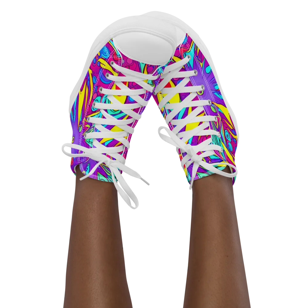 Nebula Radiance on Women's High Top Canvas Shoes — Front