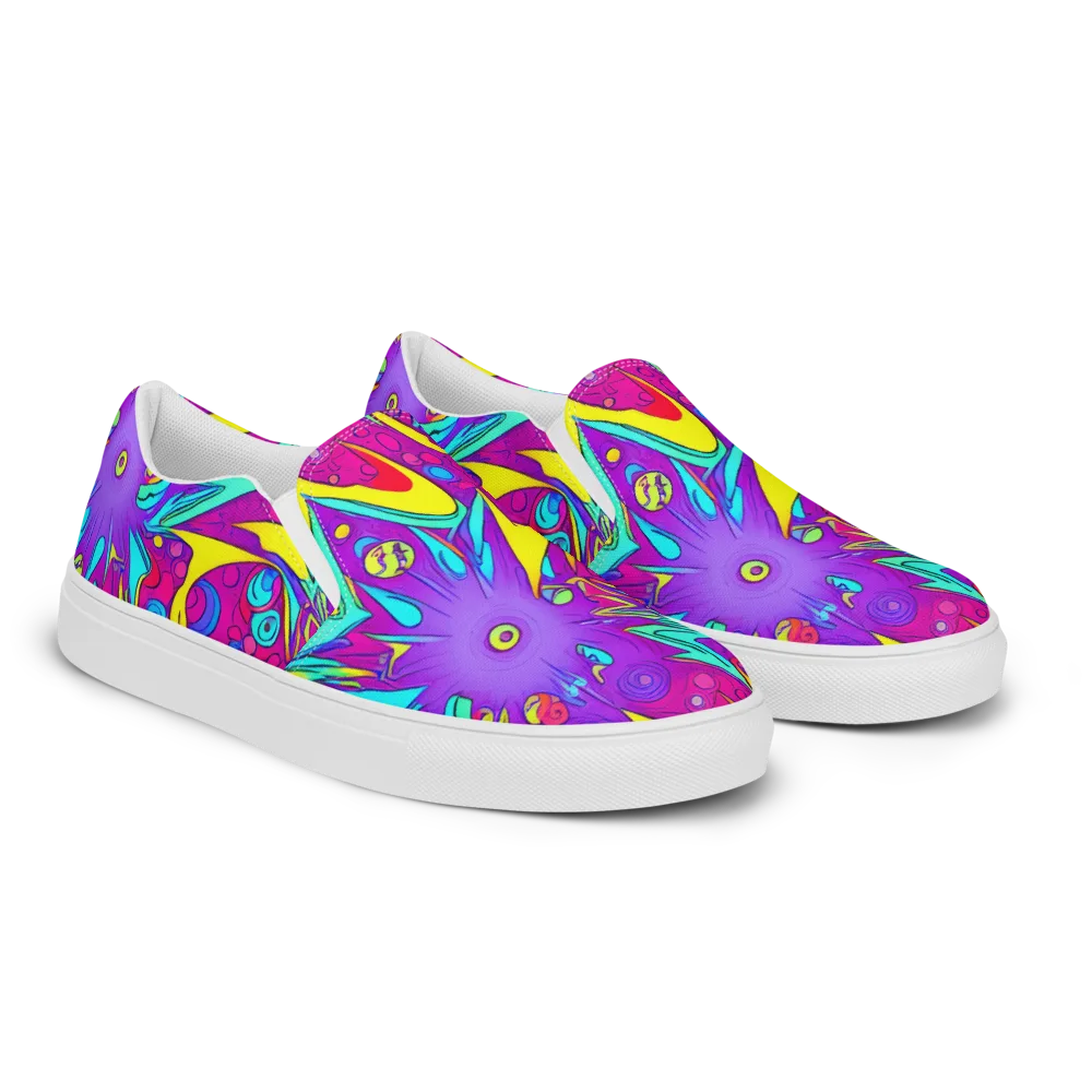 Nebula Radiance on Men's Slip-On Canvas Shoes — Right Front