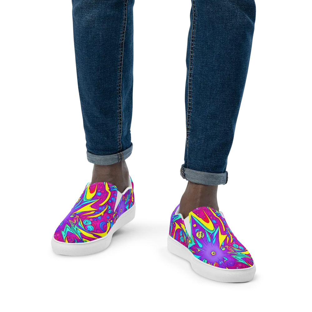 Nebula Radiance on Men's Slip-On Canvas Shoes — Front