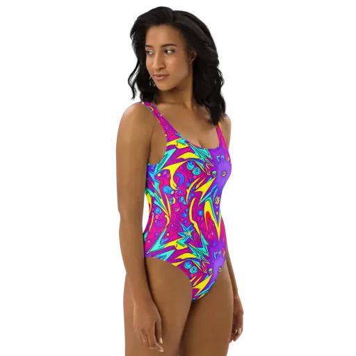 Nebula Radiance on a One-Piece Swimsuit