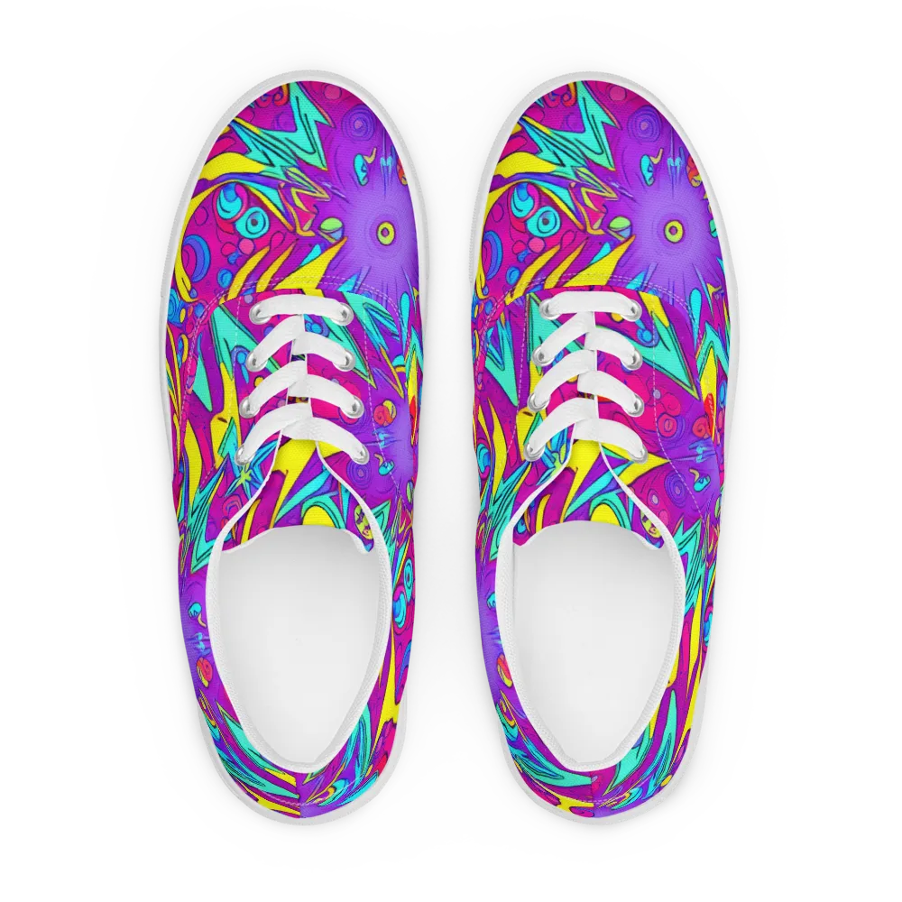 Nebula Radiance on Men's Lace-Up Canvas Shoes — Front