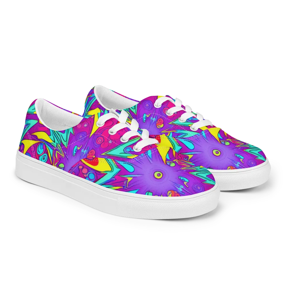 Nebula Radiance on Men's Lace-Up Canvas Shoes — Right Front