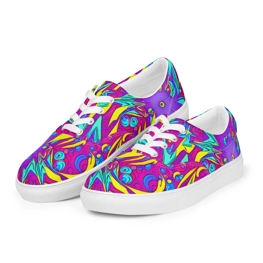 Nebula Radiance on Men's Lace-Up Canvas Shoes — Left Front