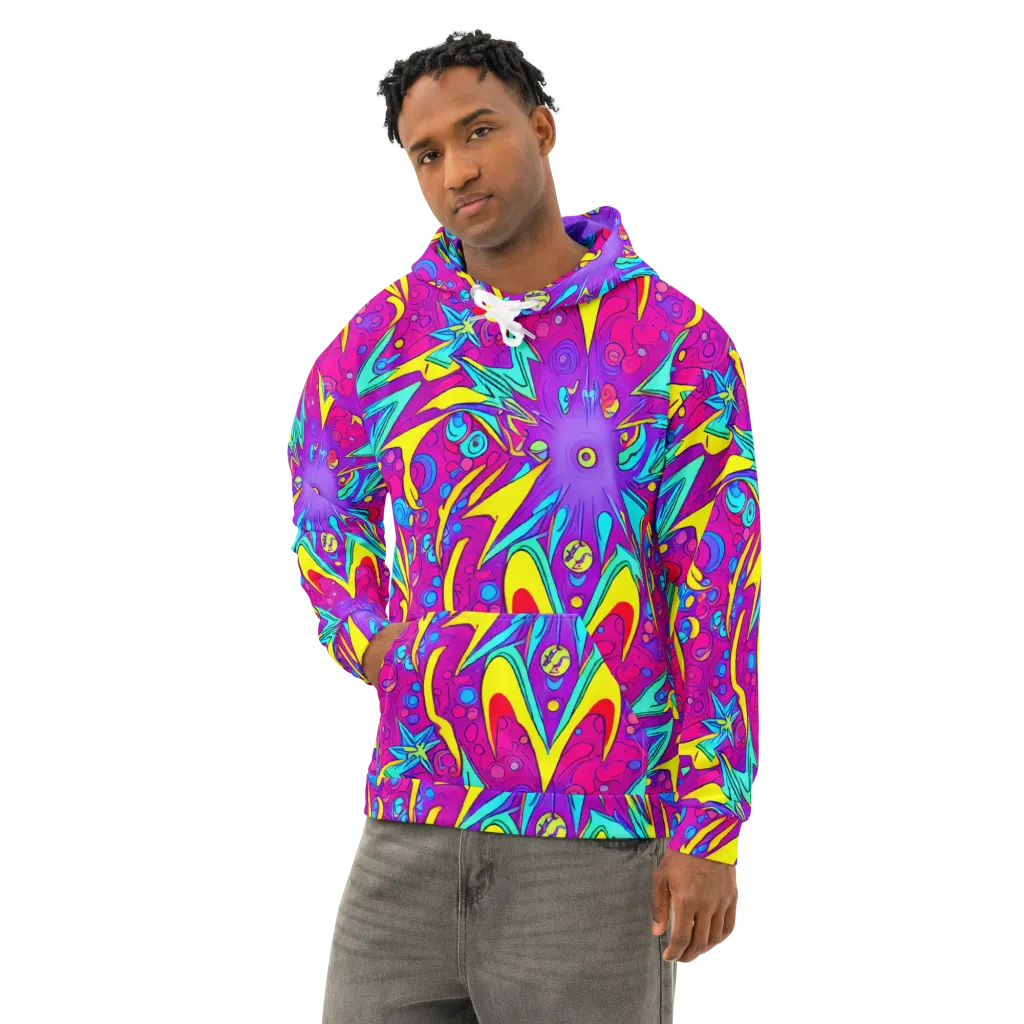Nebula Radiance on Cotton Hoodie — Left Front