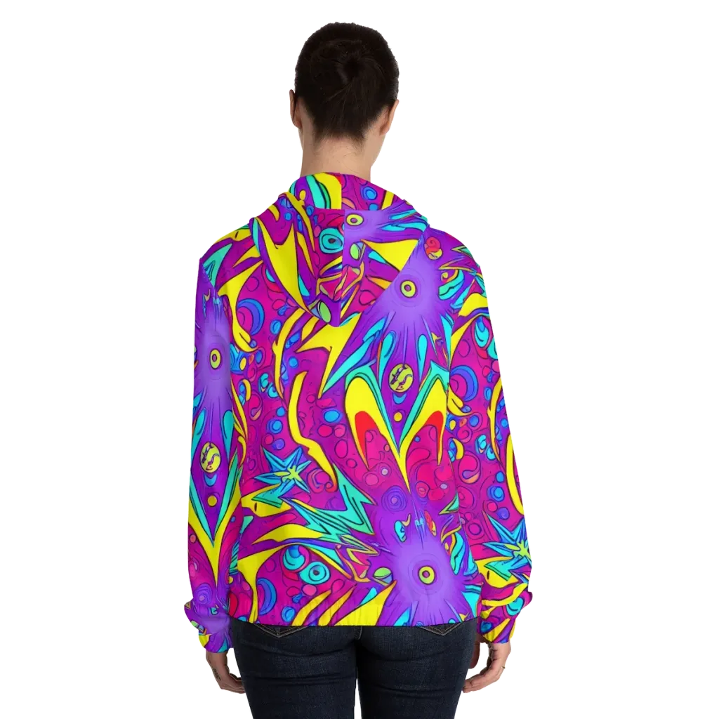 Nebula Radiance on Women's Full-Zip Hoodie — Back On Person