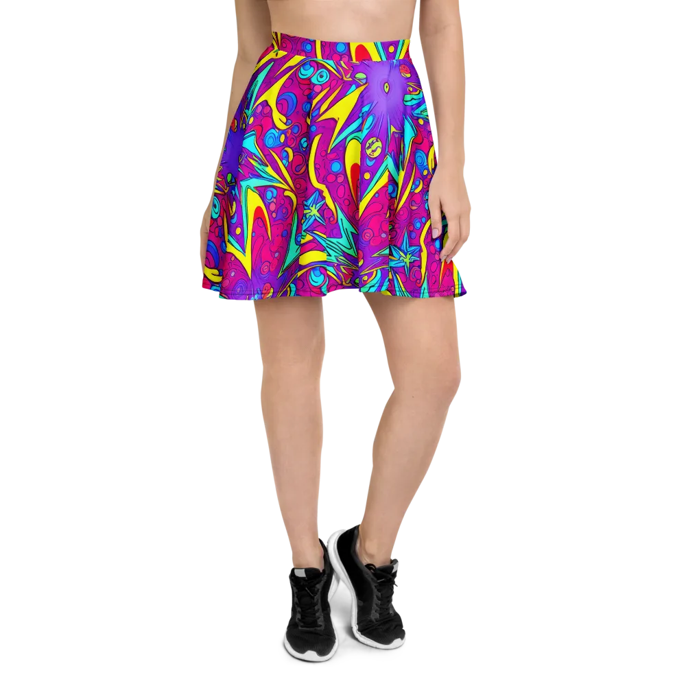 Nebula Radiance on Skater Skirt — Front