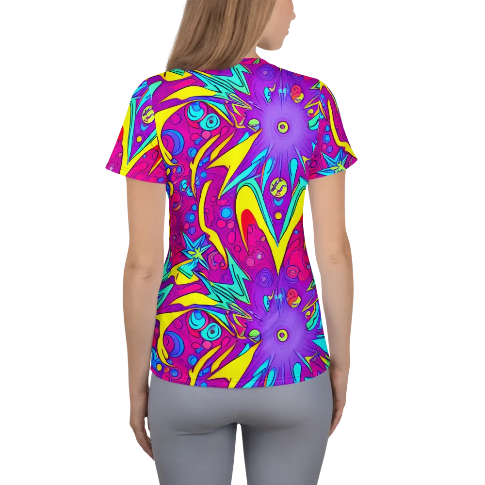 Nebula Radiance on Women's Athletic T-Shirt — Back
