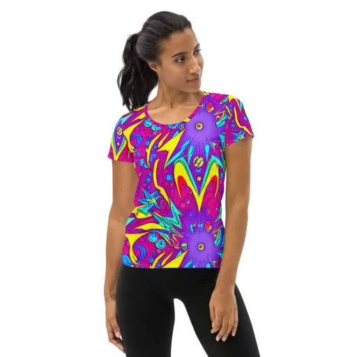 Nebula Radiance on a Women's Athletic T-Shirt