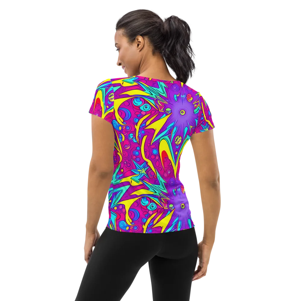 Nebula Radiance on Women's Athletic T-Shirt — Back