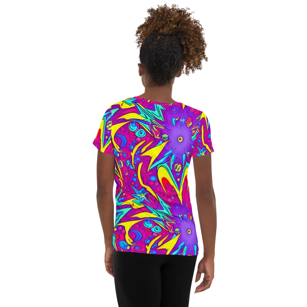 Nebula Radiance on Women's Athletic T-Shirt — Back