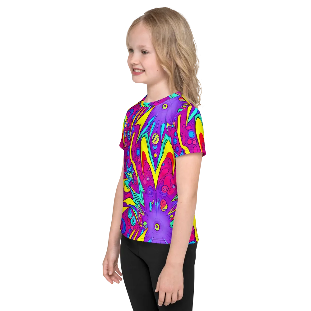 Nebula Radiance on Kids Crew Neck T-Shirt — Left