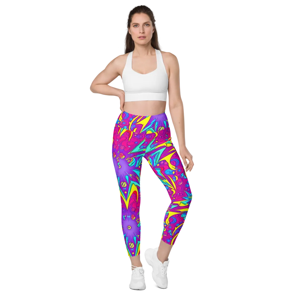 Nebula Radiance on Leggings with Pockets — Front