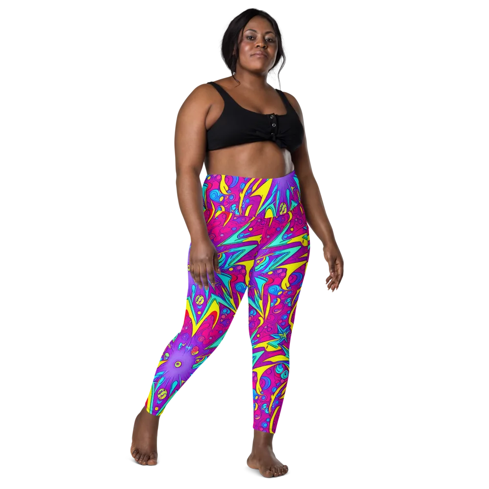Nebula Radiance on Leggings with Pockets — Front