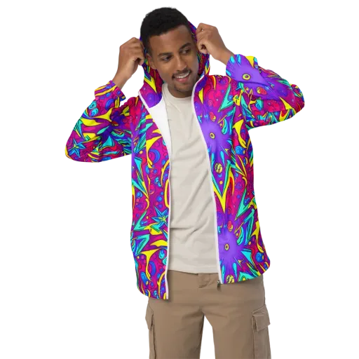 Nebula Radiance on a Men's Windbreaker