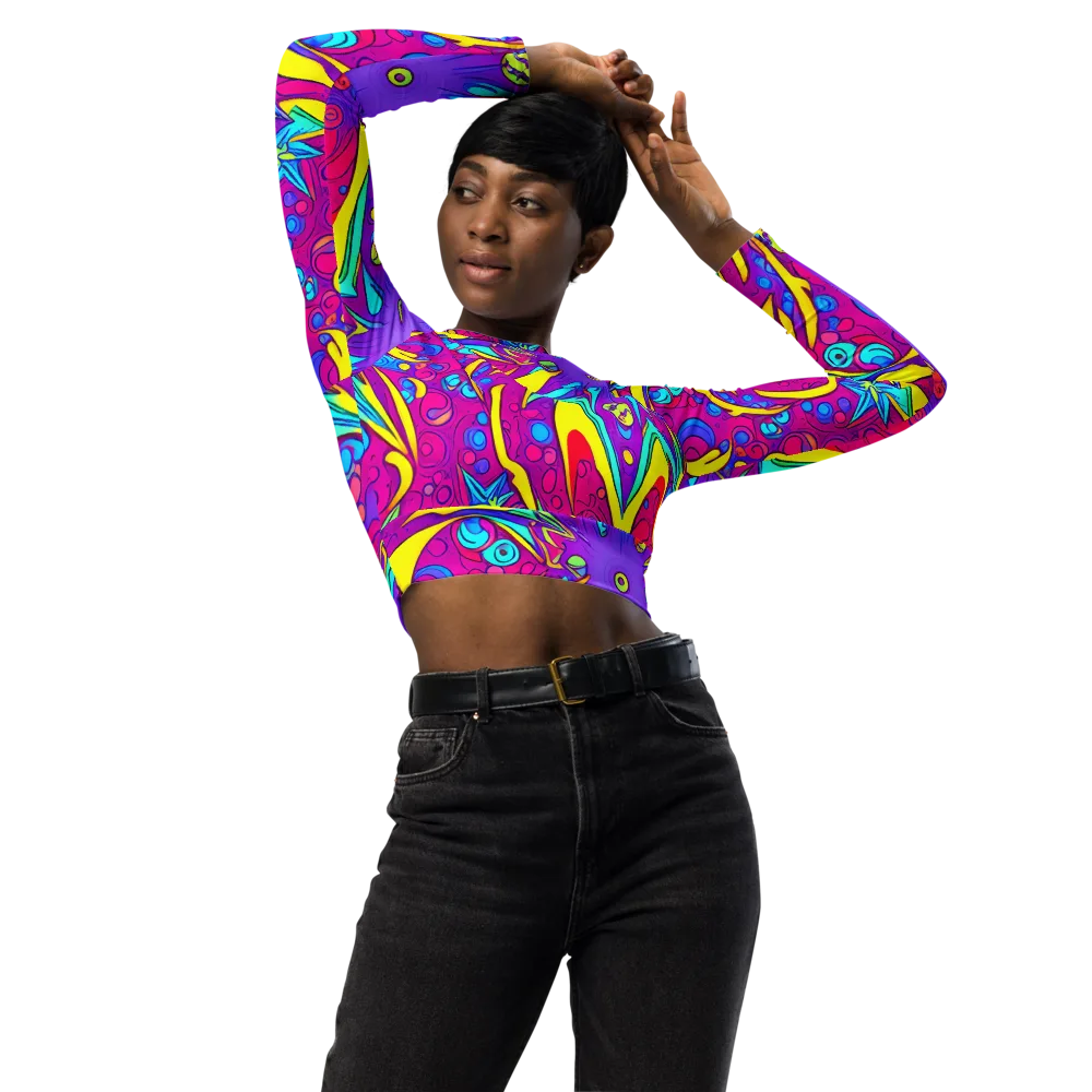Nebula Radiance on Long Sleeve Crop Top — Front