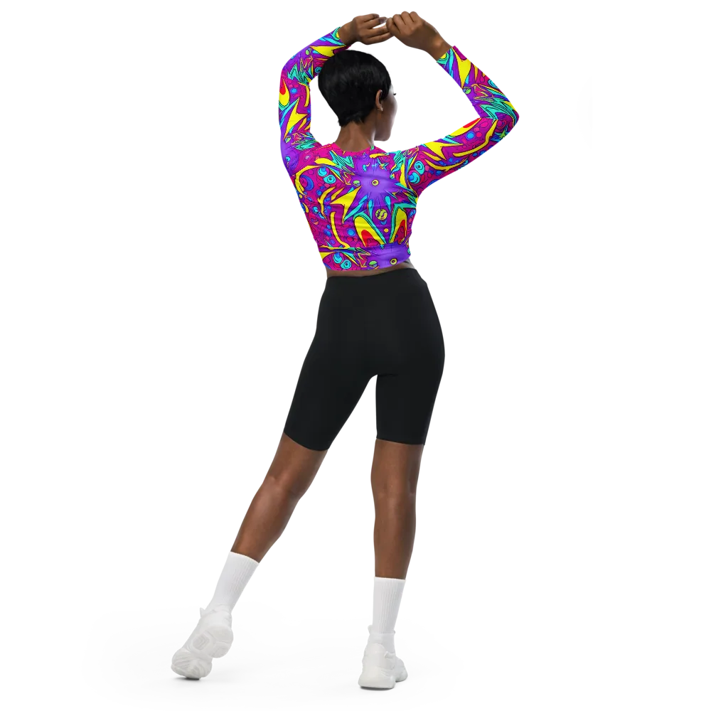 Nebula Radiance on Long Sleeve Crop Top — Back