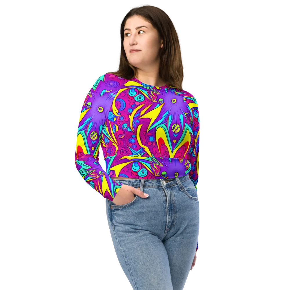 Nebula Radiance on Long Sleeve Crop Top — Front