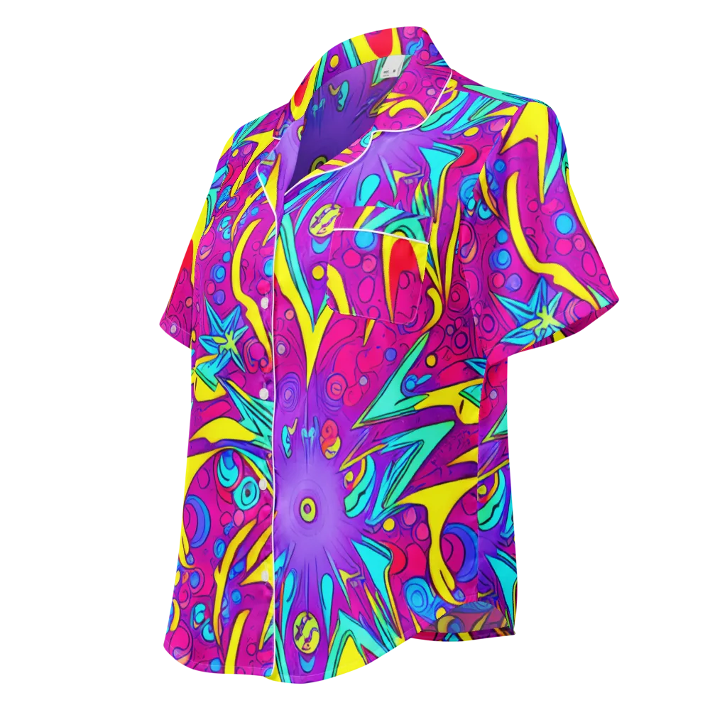 Nebula Radiance on Women's Short Sleeve Pajama Top — Left Front